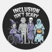 おもしろいインクルージョンは怖くない先生ハロウィーン2024 ラウンドシール (正面)