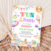 おもしろいインサンサマー誕生日ビーチパーティー 招待状