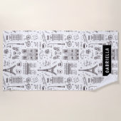 おもしろいインサントラベルパリビーチ ビーチタオル (正面)