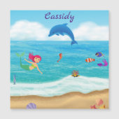 おもしろいインサンマーメイドドルフィンビーチ磁石 (正面)