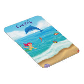 おもしろいインサンマーメイドドルフィンビーチ パーソナライズされた マグネット (右側)