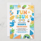 おもしろいインザサントロピカルビーチ誕生会 招待状 (正面)