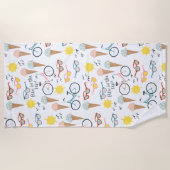 おもしろいインザサン夏期ホリデイ ビーチタオル (正面)