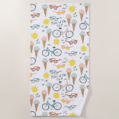 おもしろいインザサン夏期ホリデイ ビーチタオル (正面)