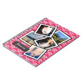 おもしろいインスタグラムフォトコラージュピンク ノートブック (左側)