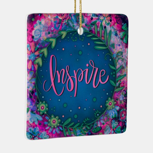 おもしろいインスパイアかわいらしハート吸光度 セラミックオーナメント (右)