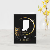 おもしろいインディアナ州皆既日食猫 カード (黄色い花)