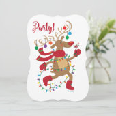 おもしろいインナー – ブリッツェンホリデーパーティー招待状 招待状 (スタンド正面)