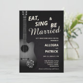 おもしろいインフォーマルギターダイアモンブラックフォト結婚ズ 招待状 (スタンド正面)