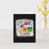 おもしろいインプラント歯科医のハロウィーン カード (黄色い花)