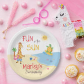 おもしろいイン太陽ビーチ動物ハッピーバースデー ペーパープレート (パーティー)
