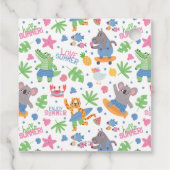 おもしろいイン太陽ビーチ動物フラミンゴありがとう フェイバータグ (裏面)