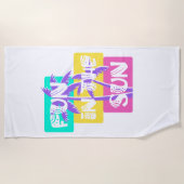 おもしろいイン・サンカラフル- Summer Palm Tree ビーチタオル (正面)