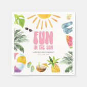 おもしろいインSun Girl 1st Birthday Paper Napkin スタンダードカクテルナプキン (正面)