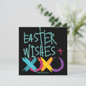 おもしろいイースターの願い、ハグ&キス | 黒とピンク シーズンカード (スタンド正面)