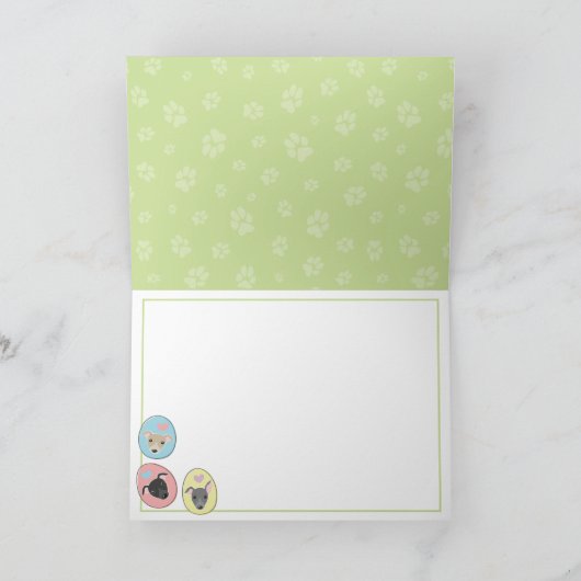 おもしろいイースターイタリアン卵グレイハウンドかわいい漫画 シーズンカード (内部)