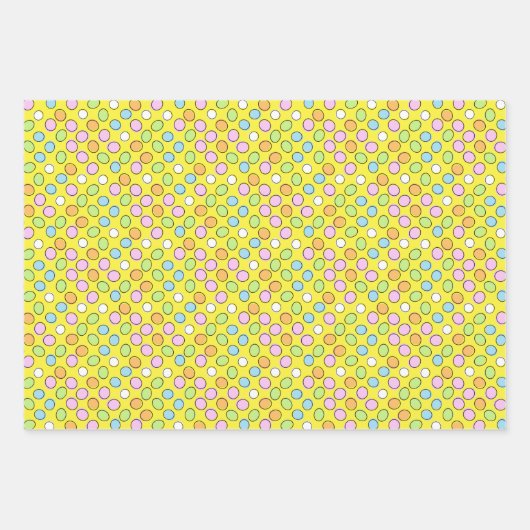 おもしろいイースターエッグ白い緑のパタストライプのーン ラッピングペーパーシート (正面2)