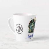 おもしろいイースターバニパーソナライズされたー カフェラテマグ (左アングル)