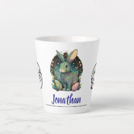 おもしろいイースターバニパーソナライズされたー カフェラテマグ