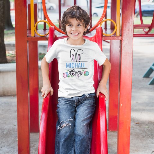 おもしろいイースターバニーパーソナライズされた名 Tシャツ