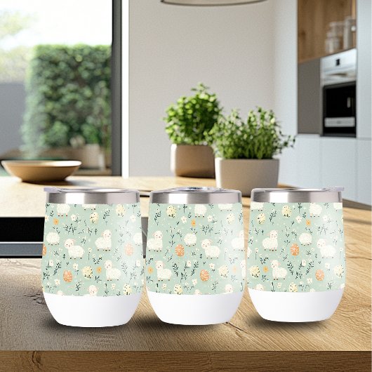 おもしろいイースターパターンワインタンブラー