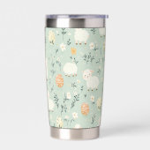 おもしろいイースターパターン20ozサーマルタンブラー 保温保冷タンブラー (左面)
