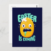おもしろいイースター来は黄色い卵 ポストカード (正面/裏面)