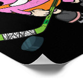 おもしろいイースター遊エッグのアイスホッケースポーツ恋人ボー ポスター (角)