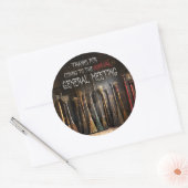 おもしろいウィッチーブロームスティックハローウィンパーティありがとう ラウンドシール (封筒)