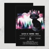 おもしろいウィムジーキャット誕生日 招待状 (正面/裏面)