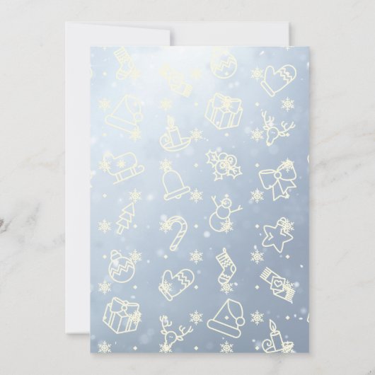 おもしろいウィンターメリークリスマススノーグローブフォトカード 招待状 (裏面)