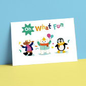 おもしろいウィンターワンダーランド子供の誕生日パーティー招待状 招待状