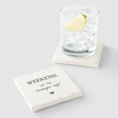 おもしろいウィークエンドシェナニガンタイポグラフィ ストーンコースター (横)