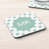 おもしろいウィーヴスクウェアミントグリーン コースター (左側)