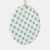 おもしろいウィーヴスクウェアミントグリーン セラミックオーナメント (右)