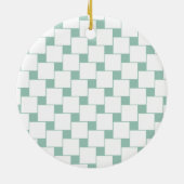 おもしろいウィーヴスクウェアミントグリーン セラミックオーナメント (裏面)