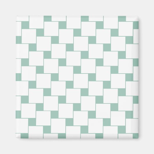 おもしろいウィーヴスクウェアミントグリーン マグネット (正面)