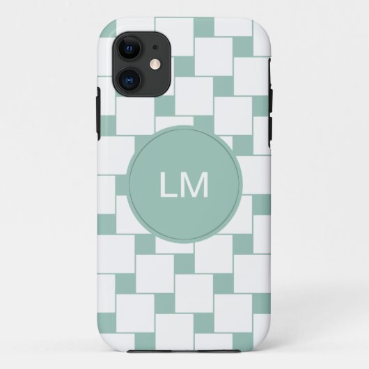 おもしろいウィーヴスクウェアミントグリーン Case-Mate iPhoneケース (裏面)