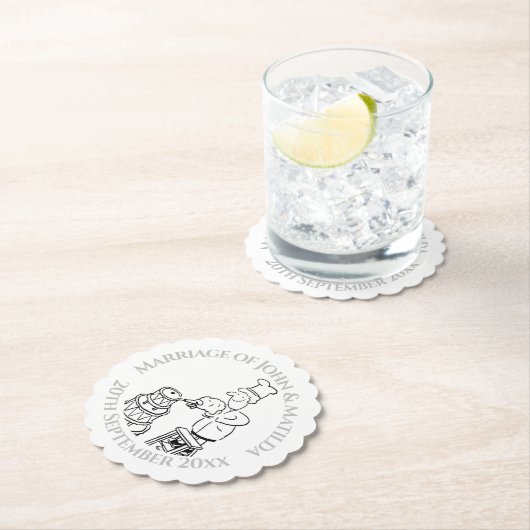 おもしろいウェディングデイウェディングレセプション紙コースター ペーパーコースター (インサイチュ)