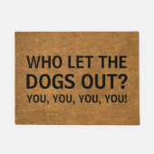 おもしろいウェルカムドッグフェイクコーア ドアマット (正面)