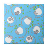 おもしろいウェールズ羊、ウェールズ永遠、セラミックタイル タイル (正面)