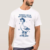 おもしろいウエスタンな馬鹿ガチョウ カウガール グラフィック Tシャツ (正面)