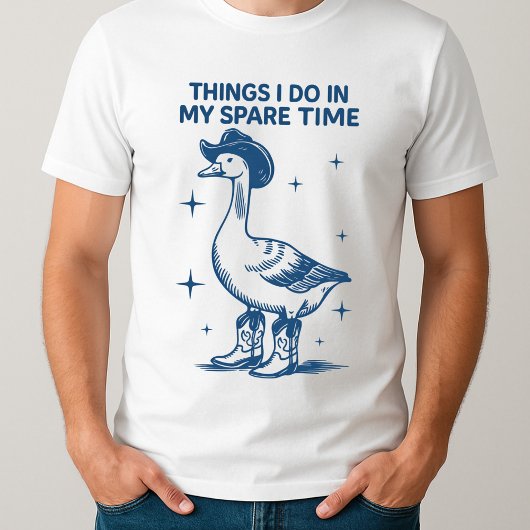 おもしろいウエスタンな馬鹿ガチョウ カウガール グラフィック Tシャツ