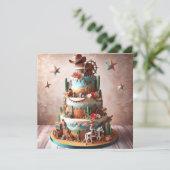 おもしろいウエスタンをテーマにした子供の誕生日 カード (スタンド正面)