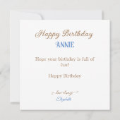 おもしろいウエスタンをテーマにした子供の誕生日 カード (裏面)