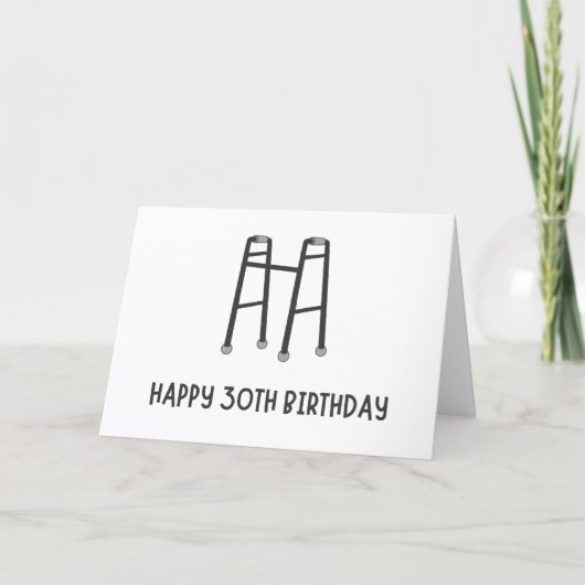 おもしろいウォーカーの30歳の誕生日カード サンキューカード (正面)