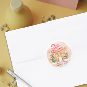 おもしろいウォーターカラージンジャーブレッドハウスクリスマス ラウンドシール