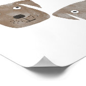 おもしろいウォーターカラーチョコレートラブラドールレトリエバードッグ ポスター (角)