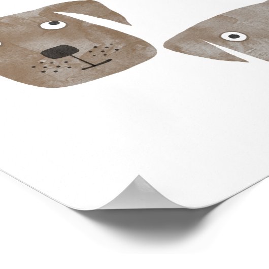 おもしろいウォーターカラーチョコレートラブラドールレトリエバードッグ ポスター (角)