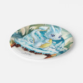 おもしろいウォーターカラードラゴン誕生日 ペーパープレート (アングル)